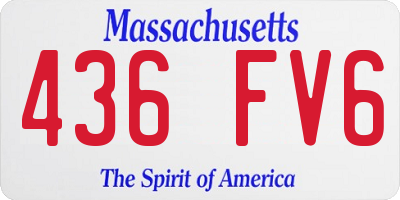MA license plate 436FV6