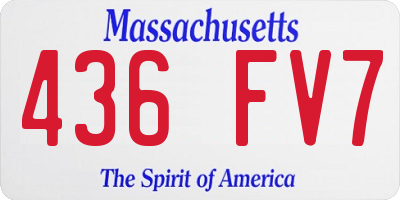 MA license plate 436FV7