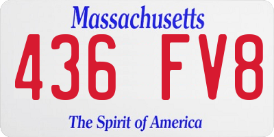 MA license plate 436FV8