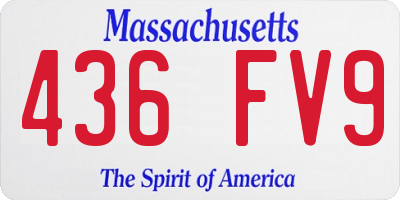 MA license plate 436FV9