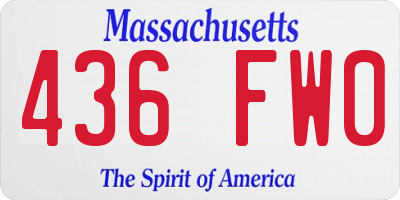 MA license plate 436FW0