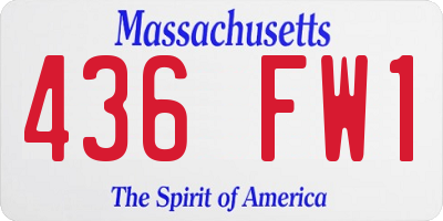 MA license plate 436FW1