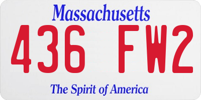 MA license plate 436FW2