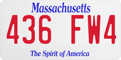 MA license plate 436FW4