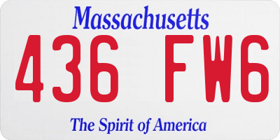MA license plate 436FW6