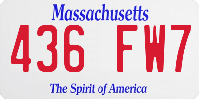 MA license plate 436FW7