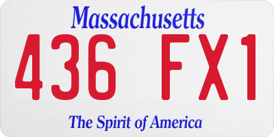 MA license plate 436FX1