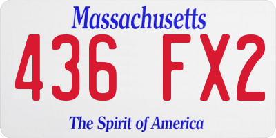 MA license plate 436FX2