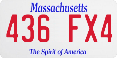MA license plate 436FX4
