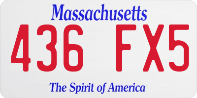 MA license plate 436FX5