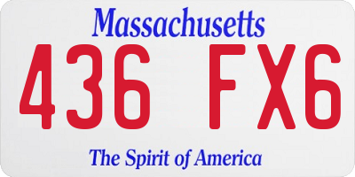 MA license plate 436FX6