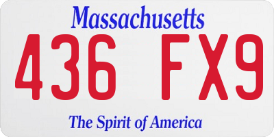 MA license plate 436FX9