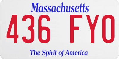 MA license plate 436FY0