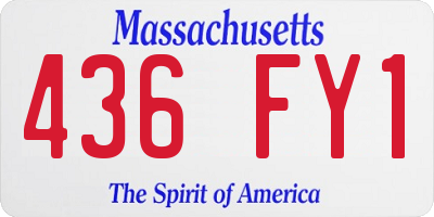 MA license plate 436FY1