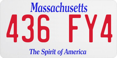 MA license plate 436FY4