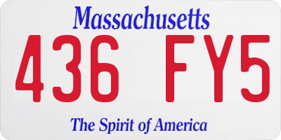 MA license plate 436FY5