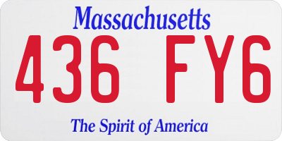 MA license plate 436FY6