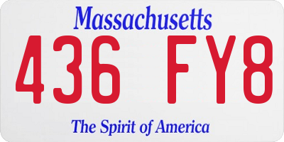 MA license plate 436FY8