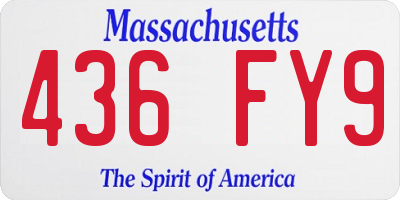 MA license plate 436FY9