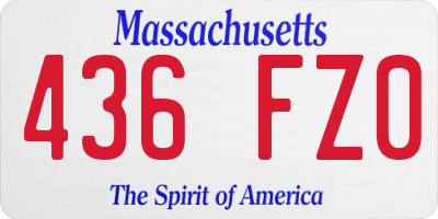 MA license plate 436FZ0
