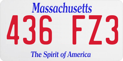 MA license plate 436FZ3