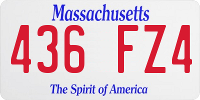 MA license plate 436FZ4