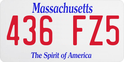 MA license plate 436FZ5