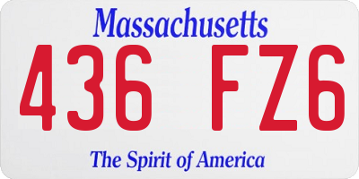 MA license plate 436FZ6