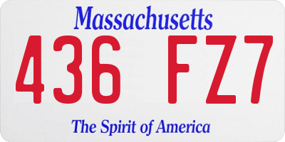 MA license plate 436FZ7