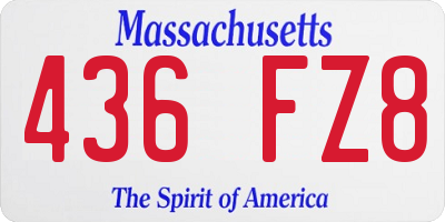 MA license plate 436FZ8