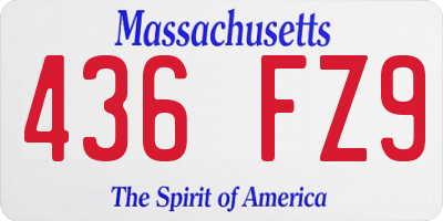 MA license plate 436FZ9