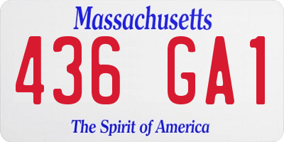 MA license plate 436GA1