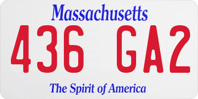 MA license plate 436GA2