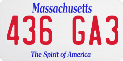 MA license plate 436GA3
