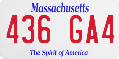 MA license plate 436GA4