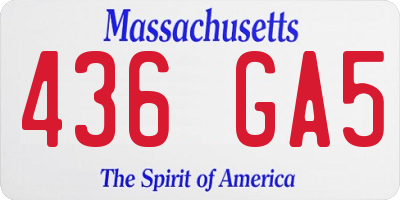 MA license plate 436GA5