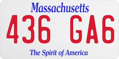 MA license plate 436GA6