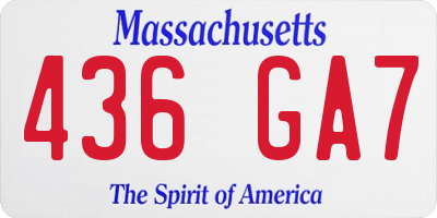 MA license plate 436GA7