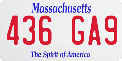 MA license plate 436GA9