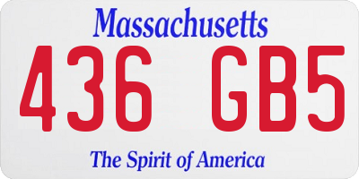 MA license plate 436GB5