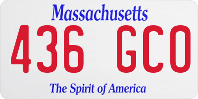 MA license plate 436GC0