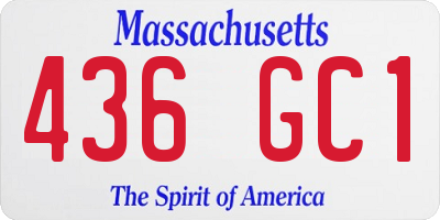 MA license plate 436GC1