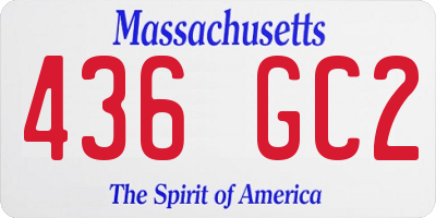 MA license plate 436GC2