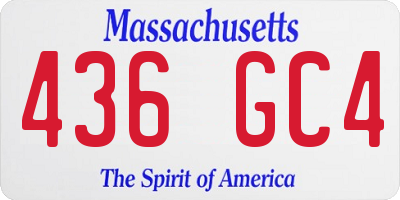 MA license plate 436GC4