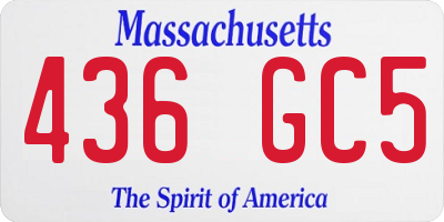 MA license plate 436GC5