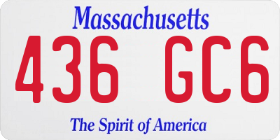 MA license plate 436GC6