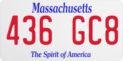 MA license plate 436GC8