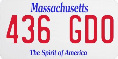 MA license plate 436GD0
