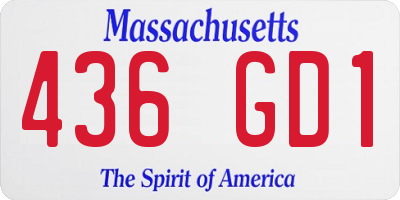 MA license plate 436GD1
