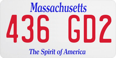 MA license plate 436GD2